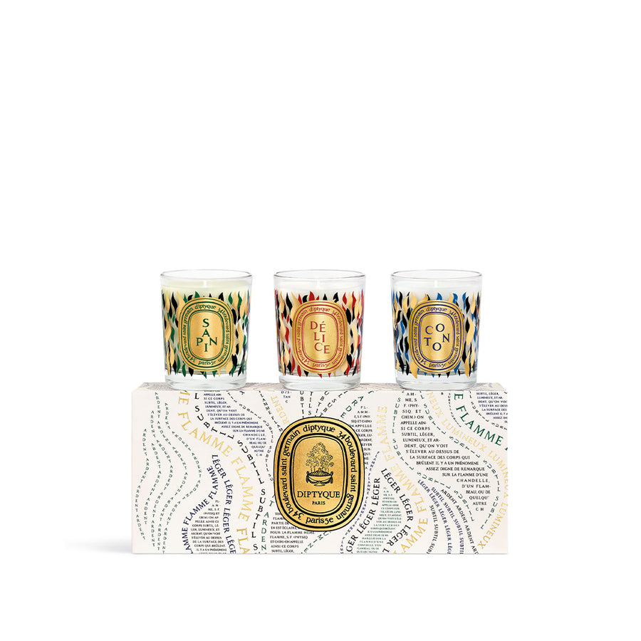 Set of 3 small holiday candles